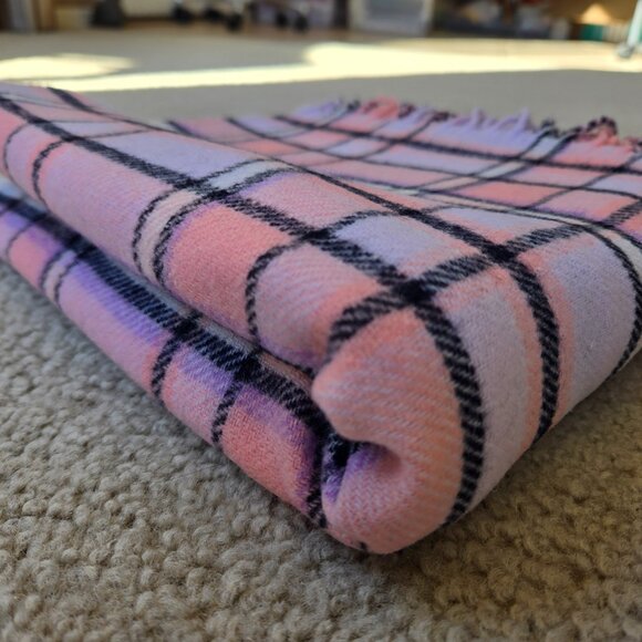 J. Crew Pink Plaid Wool Blend Scarf - Picture 8 of 8